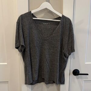 Abercrombie & Fitch Charcoal V-Neck Tee